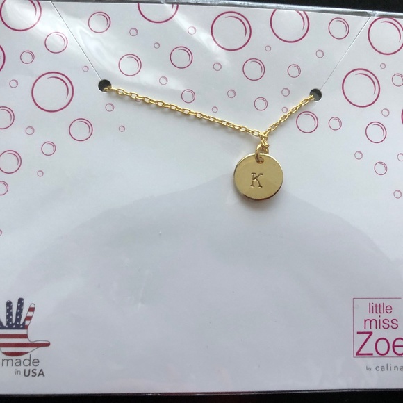 New Initial "K" Gold Necklace - Picture 2 of 3